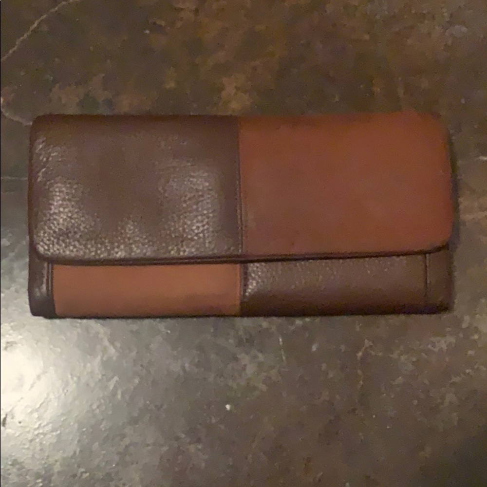 Brown suede hobo wristlet/ wallet!great condition